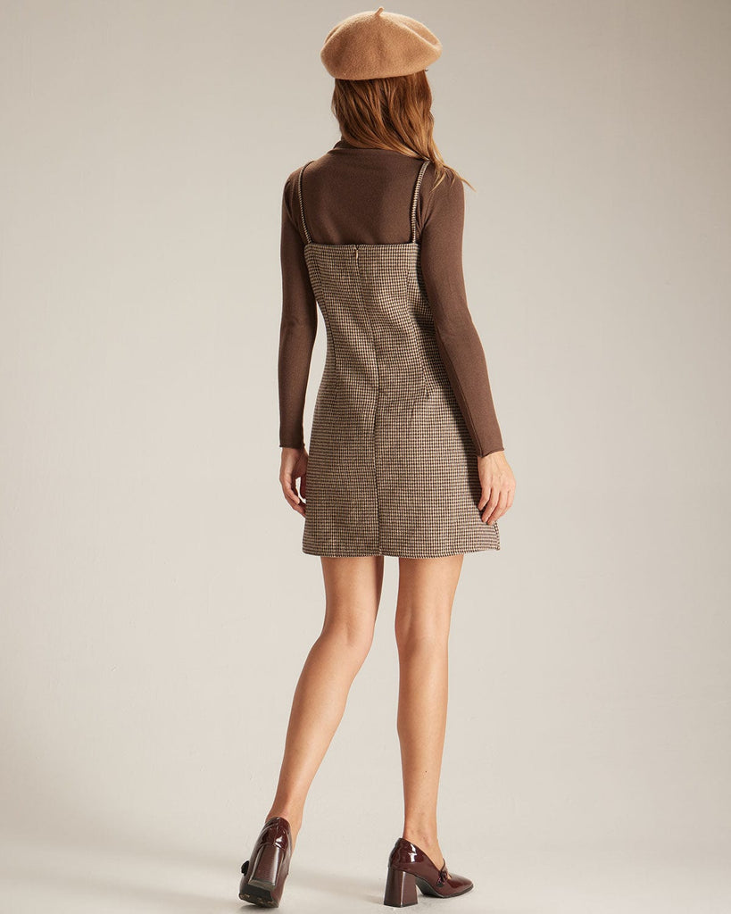 The Turtleneck Top And Plaid Dress Sui Two-Piece Outfits - RIHOAS