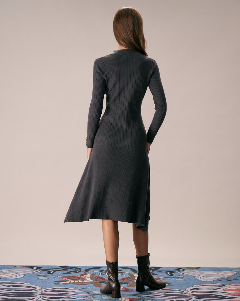 The V-Neck Button-Down A-Hem Dress Dresses - RIHOAS