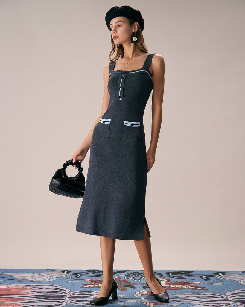 The V-Neck Colorblock Knitted Suit Two-Piece Outfits - RIHOAS