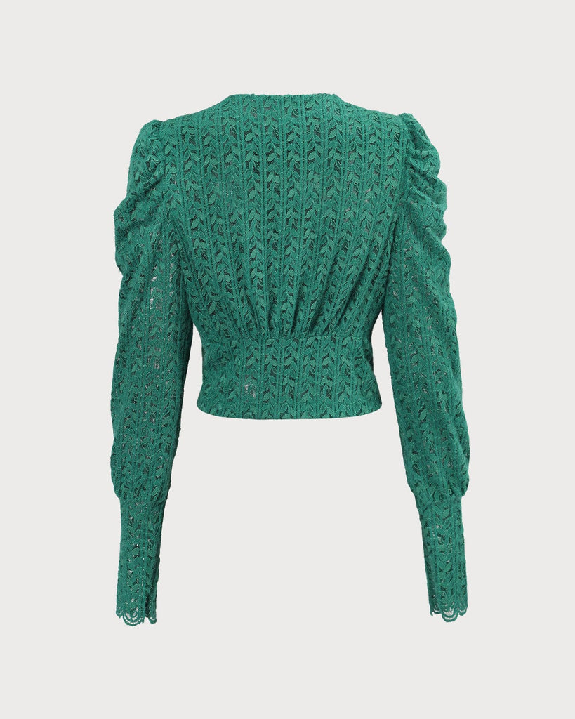 The V-Neck Gigot Sleeve Cardigan Tops - RIHOAS