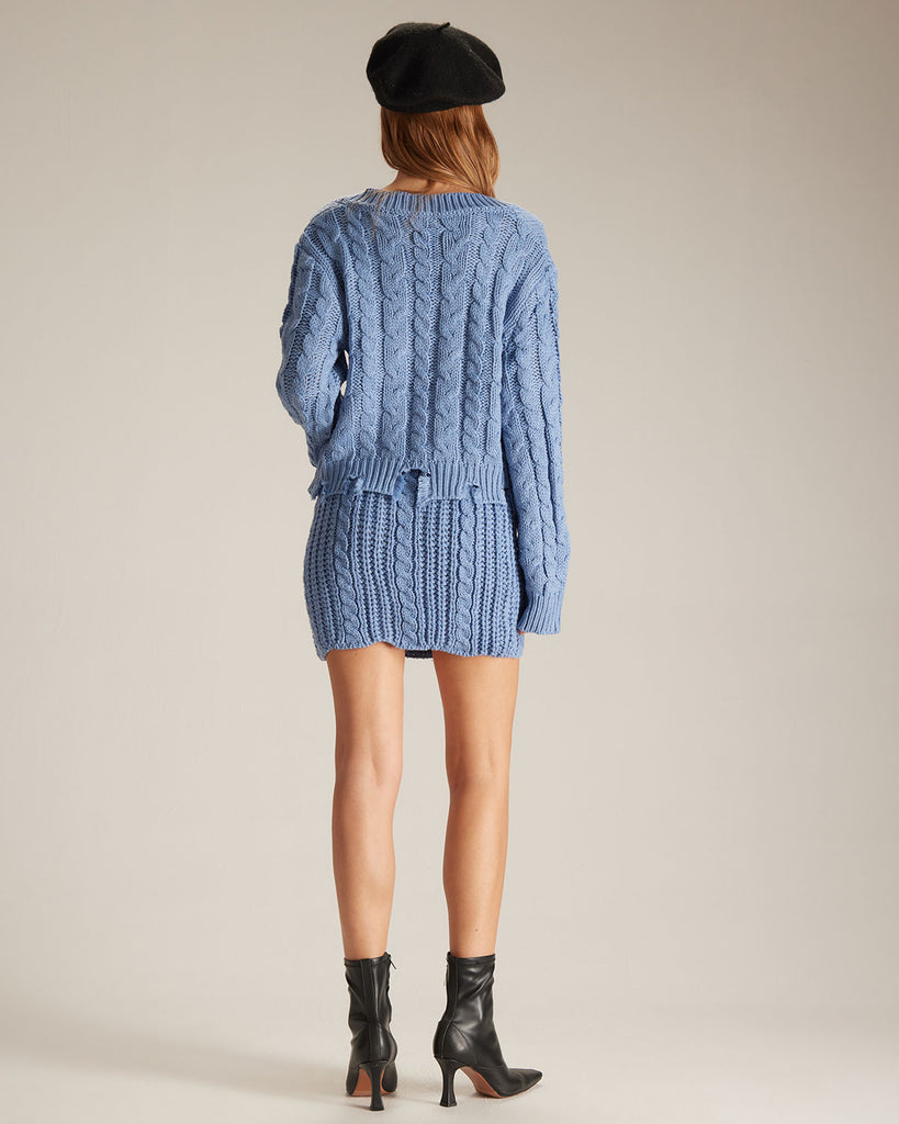 The V-Neck Hook Woolen Suit Two-Piece Outfits - RIHOAS