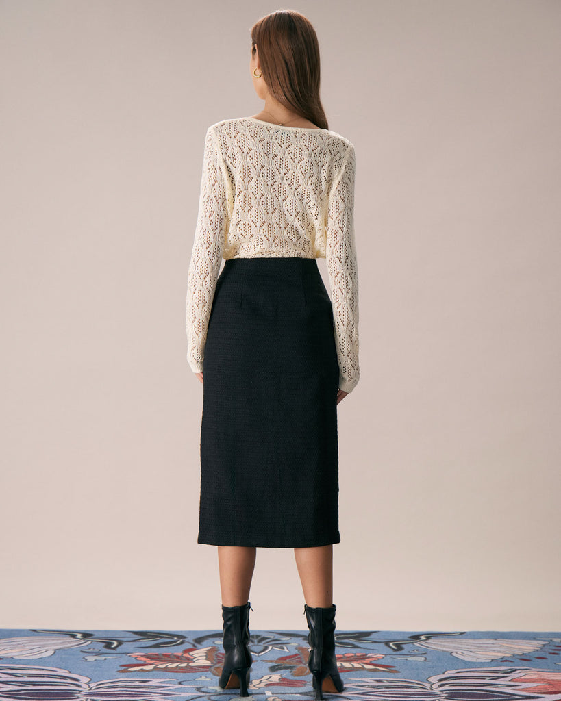 The V-Neck Mesh Knit Top Tops - RIHOAS