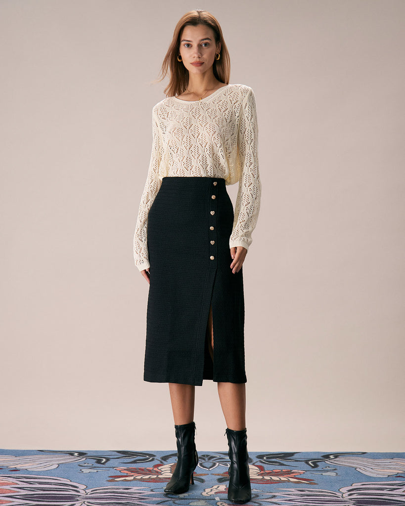 The V-Neck Mesh Knit Top Tops - RIHOAS