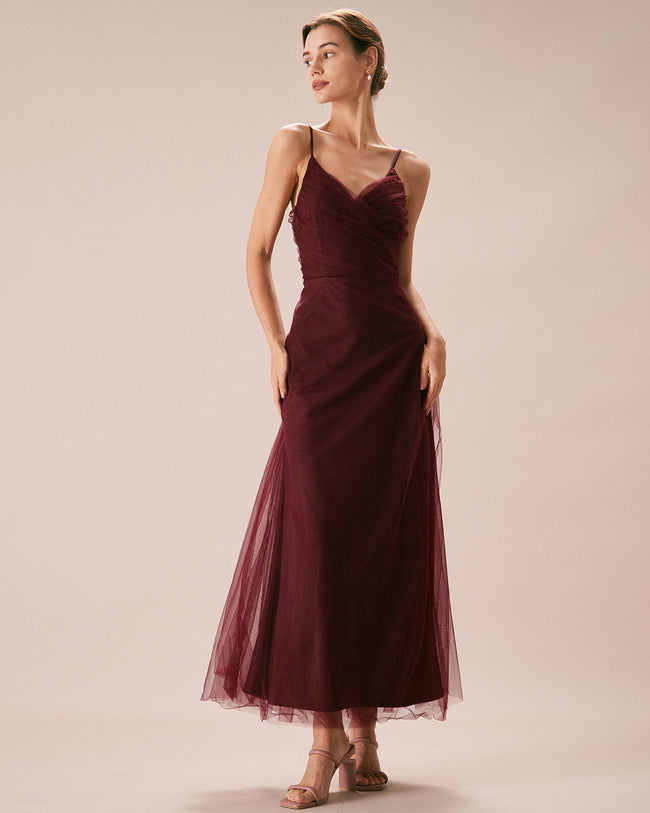 Red flowy wrap dress hotsell