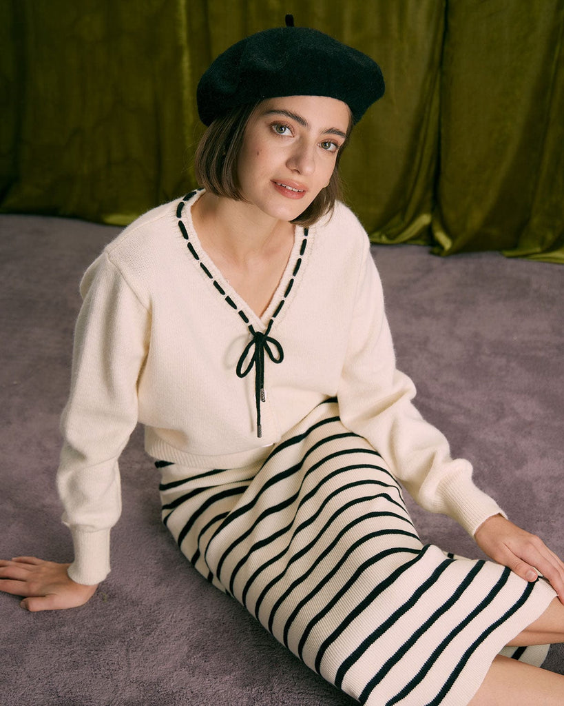 The V-Neck Tie Button Cardigan Tops - RIHOAS