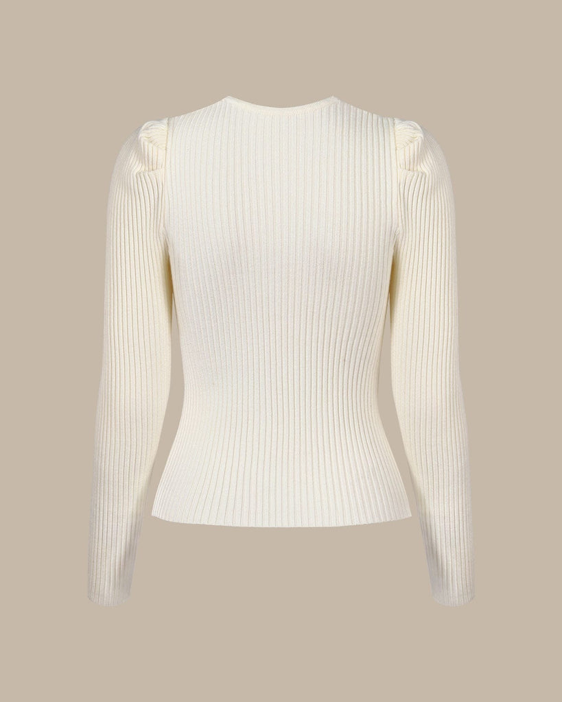 The V-Neck Twist Front Knit Top Tops - RIHOAS