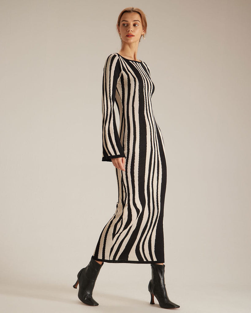 The Vertical Striped Slim Fit Dress Dresses - RIHOAS