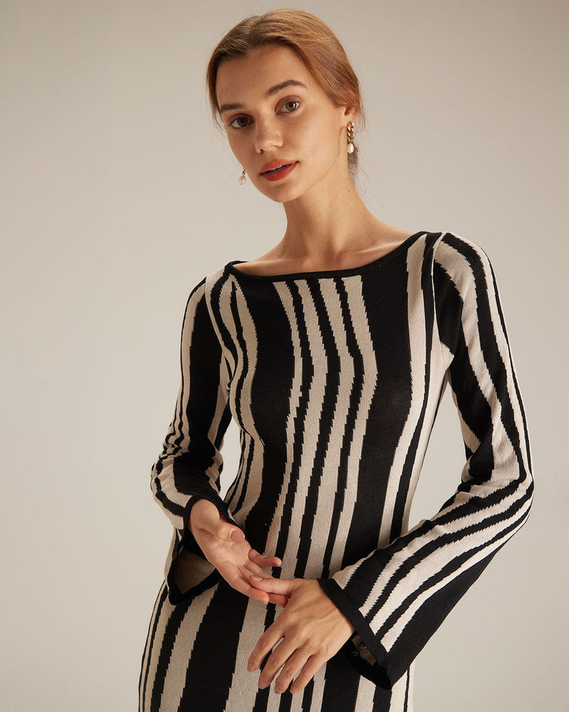 The Vertical Striped Slim Fit Dress Dresses - RIHOAS
