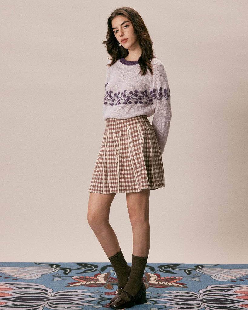The Vintage Contrast Jacquard Sweater Tops - RIHOAS