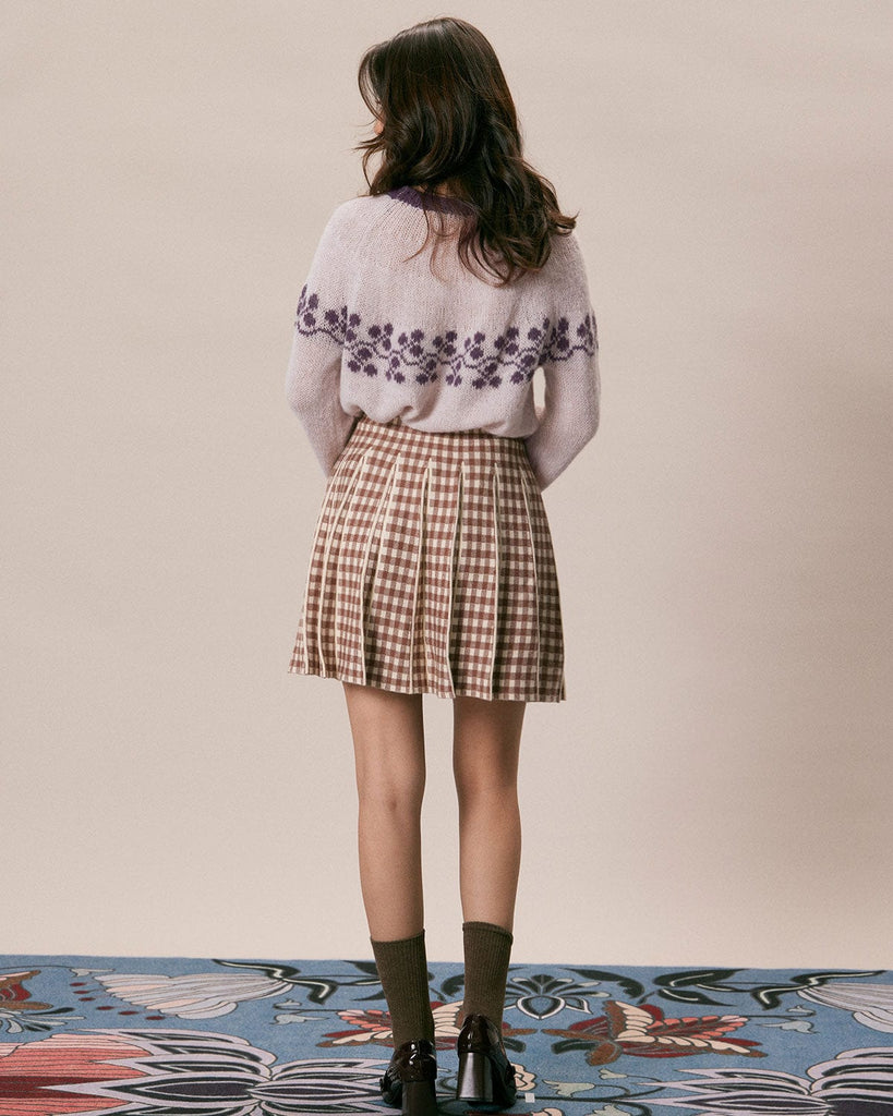 The Vintage Contrast Jacquard Sweater Tops - RIHOAS