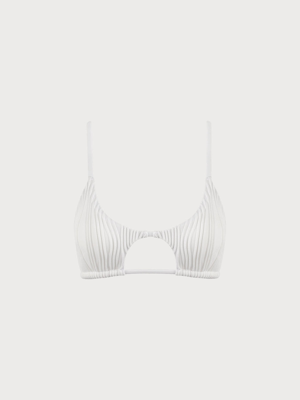 The Water Ripple Cut-Out Bikini Top White Bikinis - RIHOAS