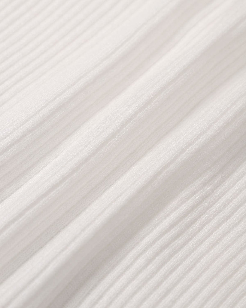 The White Mock Neck Knit Top Tops - RIHOAS
