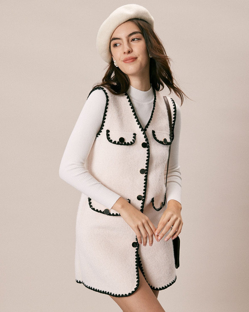 The White Mock Neck Knit Top Tops - RIHOAS