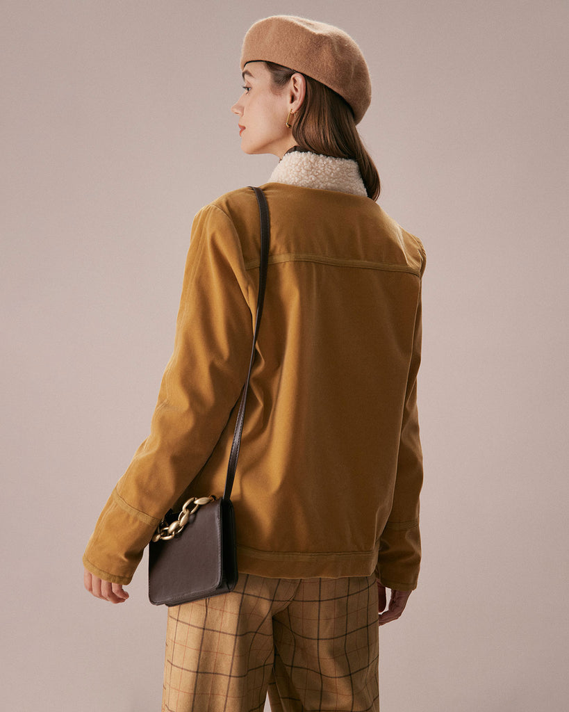 The Yellow Stand Collar Teddy Jacket Outerwear - RIHOAS