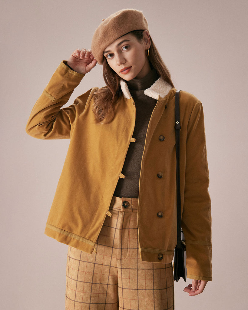 The Yellow Stand Collar Teddy Jacket Outerwear - RIHOAS