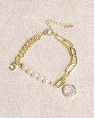 Gold Alloy Pearl Bracelet
