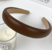 Women Faux Leather Hair Accessories Brown Hair Accessories - RIHOAS