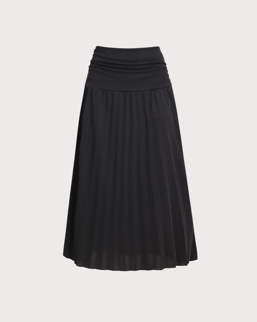 Women Knit Polyester Skirts Black Bottoms - RIHOAS