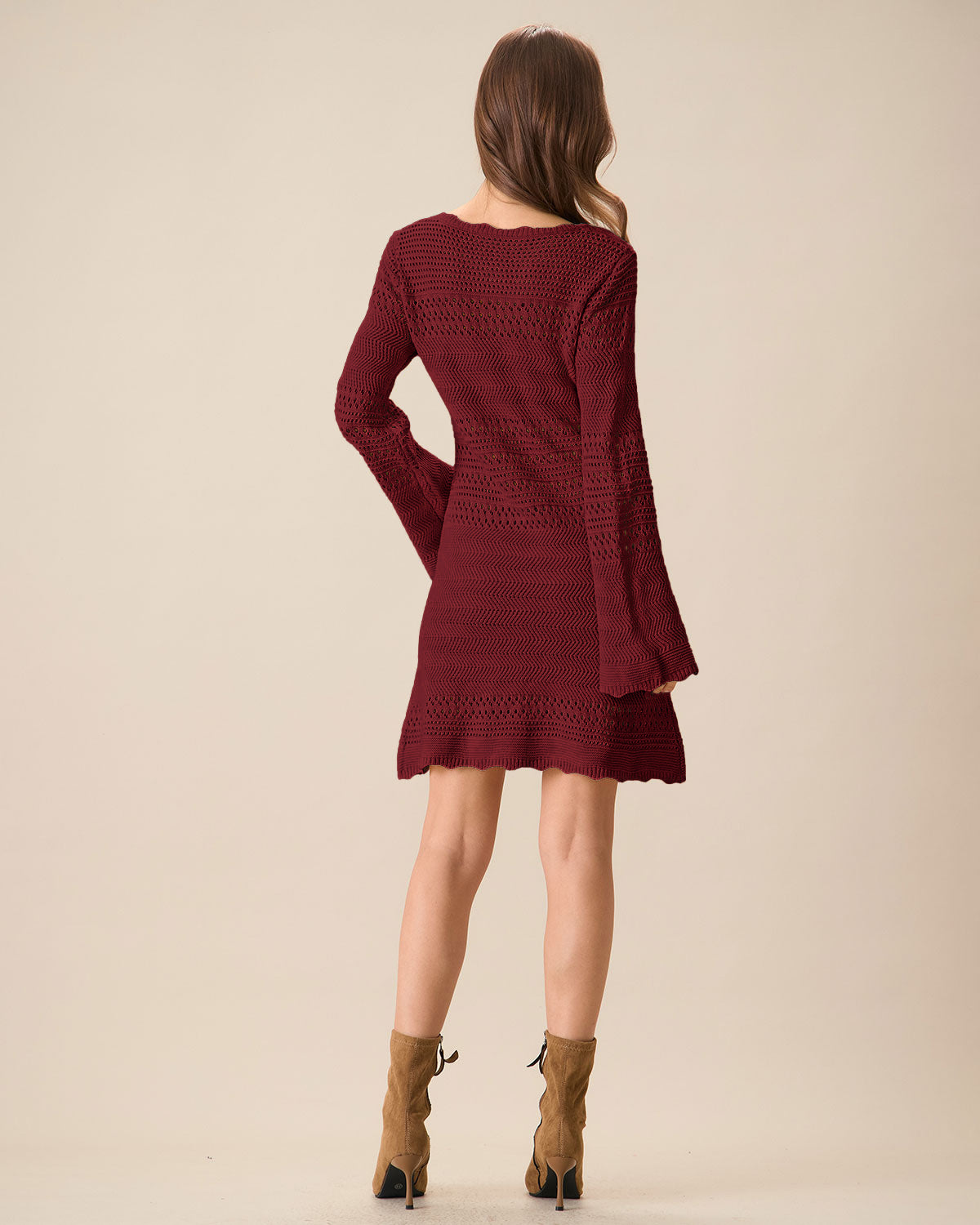 Women Knitted Acrylic Sweater Dress Dresses - RIHOAS