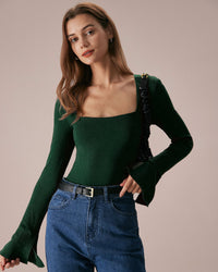 Women Knitted Acrylic Tees Tops - RIHOAS