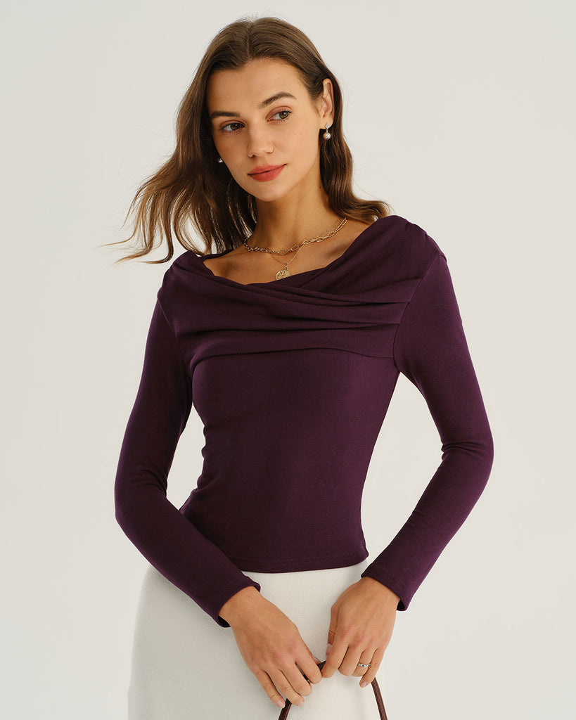 Women Knitted Cotton Blend Tee Tops - RIHOAS