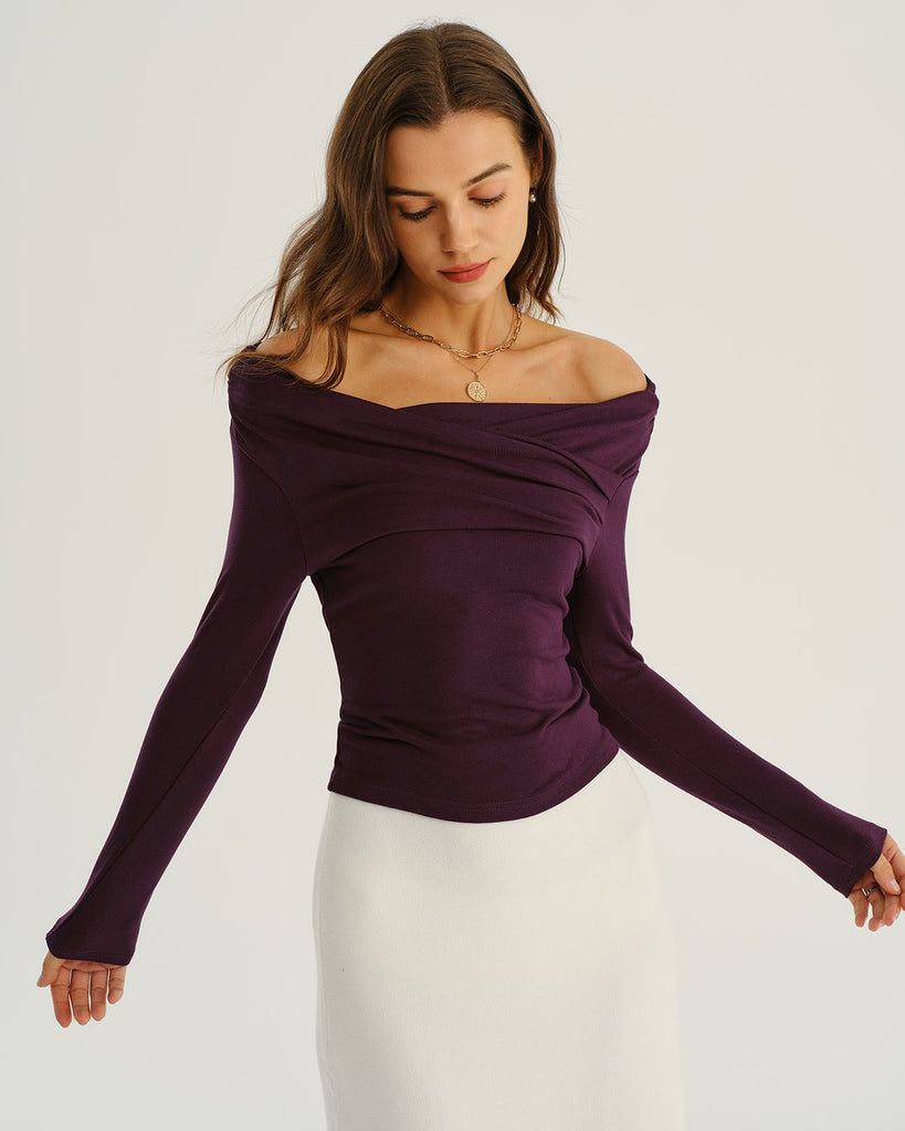 Women Knitted Cotton Blend Tee Tops - RIHOAS