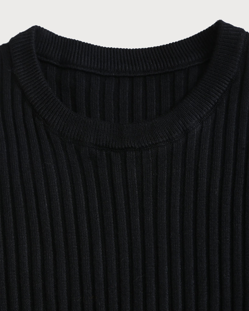 Women Knitted Cotton Blended Sweater Dresses Dresses - RIHOAS