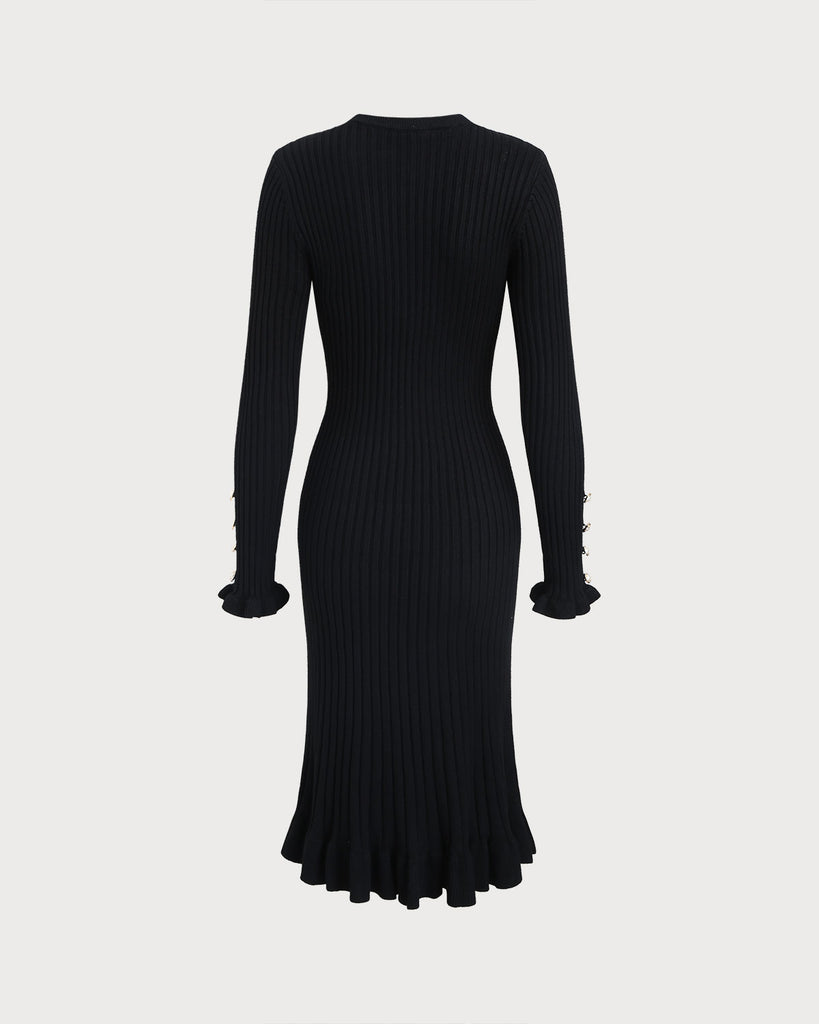 Women Knitted Cotton Blended Sweater Dresses Dresses - RIHOAS