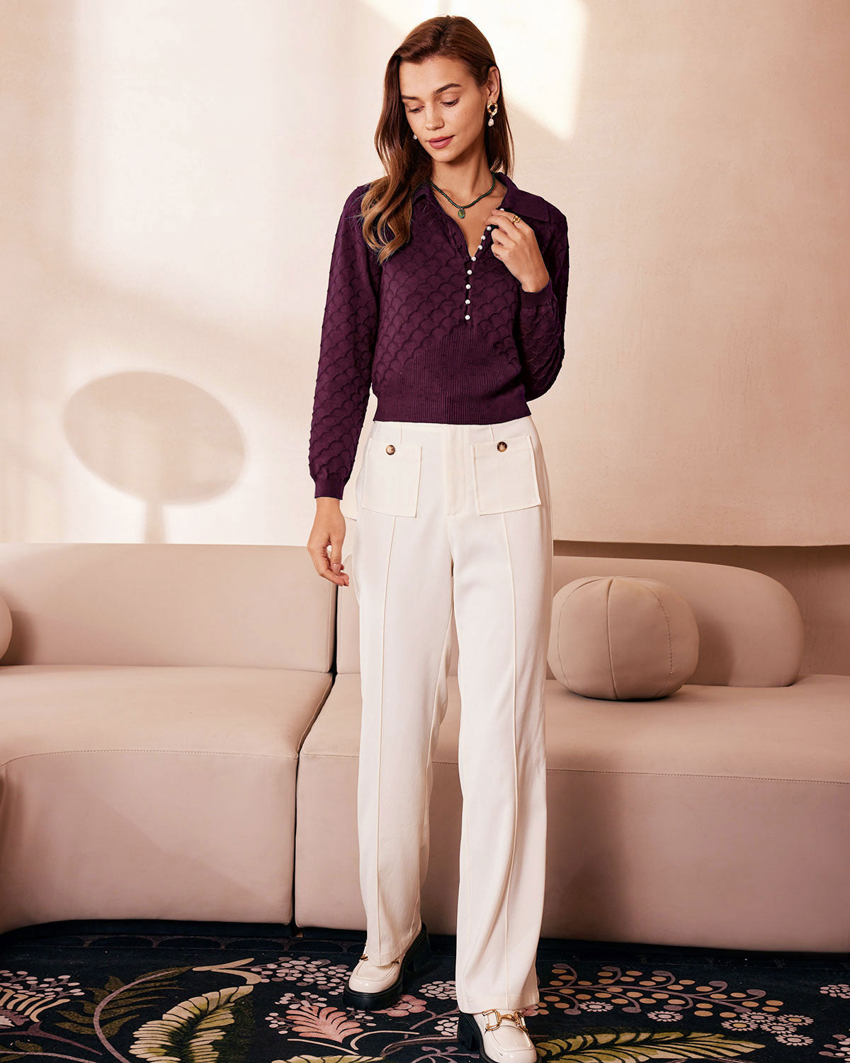 Women Knitted Cotton Sweaters Tops - RIHOAS