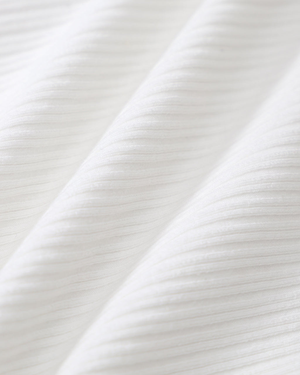 White Square Neck Ribbed Knit Tee