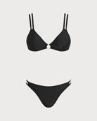 Women Knitted Nylon Bikini Sets Black Bikinis - RIHOAS