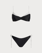 Women Knitted Nylon Blended Bikini Sets Black Bikinis - RIHOAS