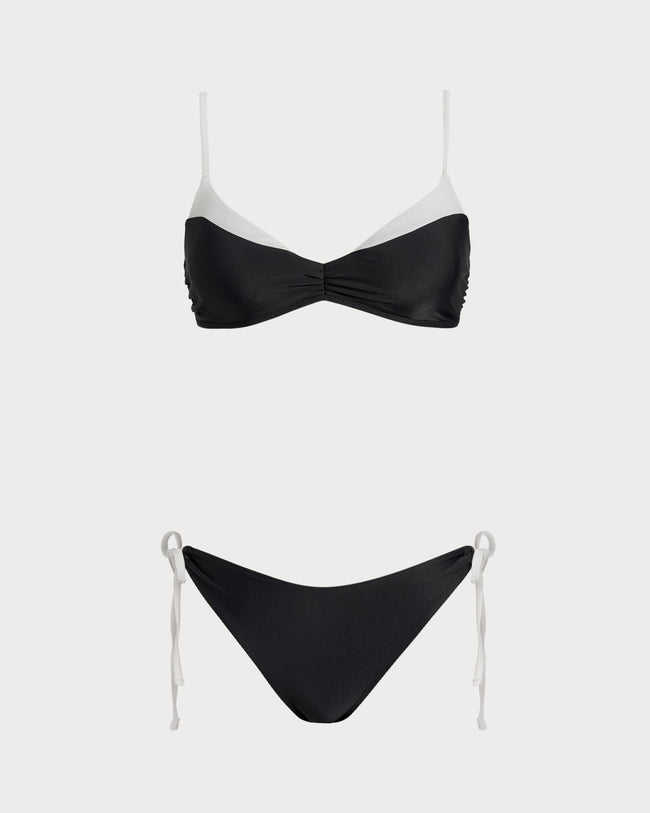 Women Knitted Nylon Blended Bikini Sets Black Bikinis - RIHOAS