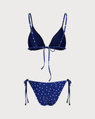 Women Knitted Nylon Blended Polka Dots Bikini Sets Bikinis - RIHOAS