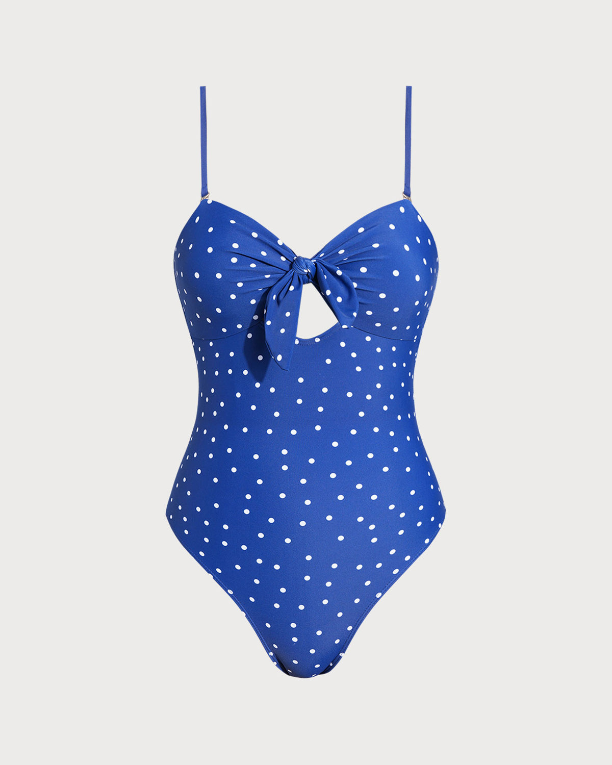 Women Knitted Nylon Blended Polka Dots One-Pieces Blue One-Pieces - RIHOAS