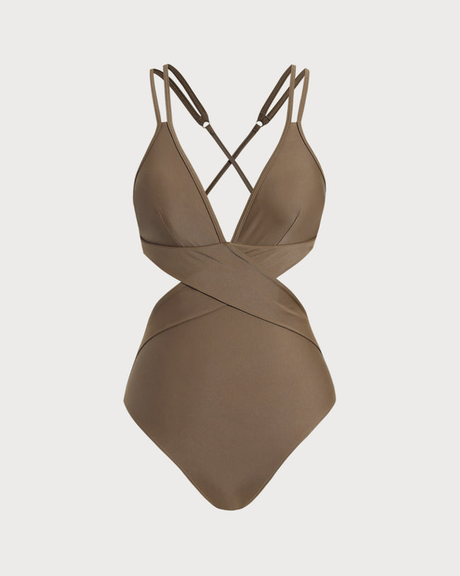 Women Knitted Nylon One-pieces Dark Coffee One-Pieces - RIHOAS