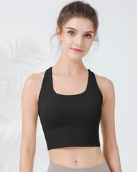 Black I-back Yoga Tank Top - Light Support