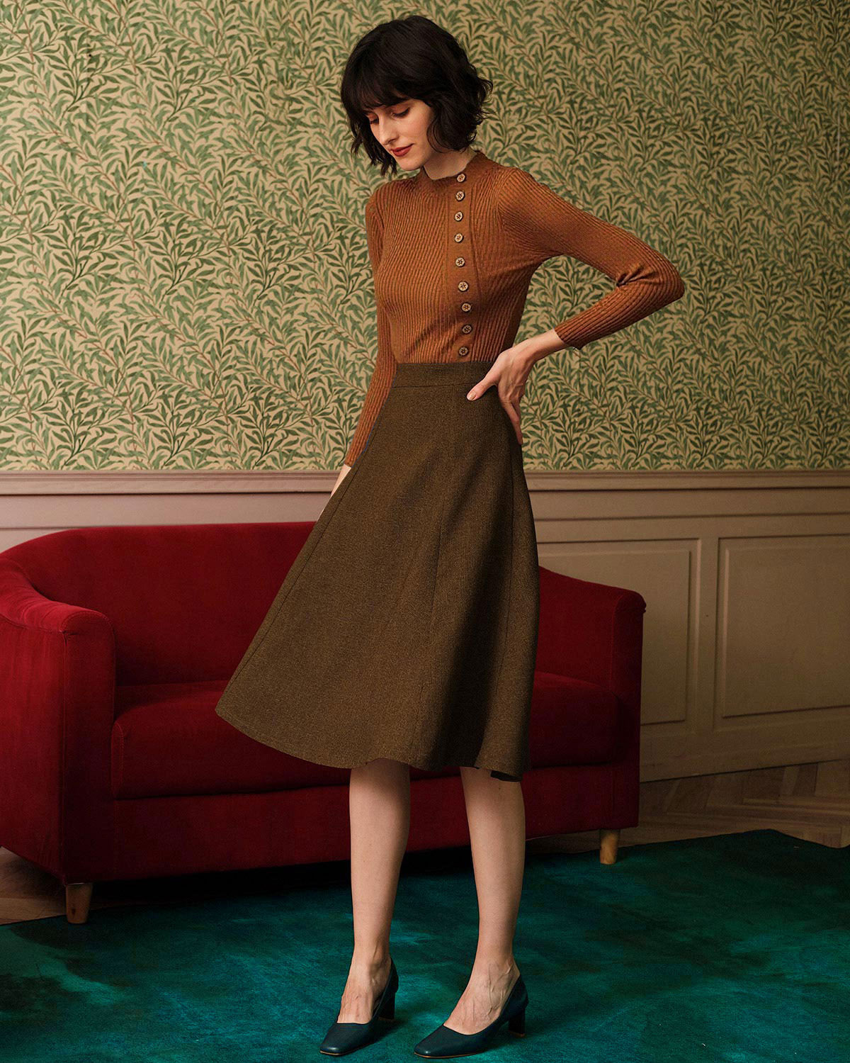 Women Knitted Polyester acrylic blended Sweaters Tops - RIHOAS