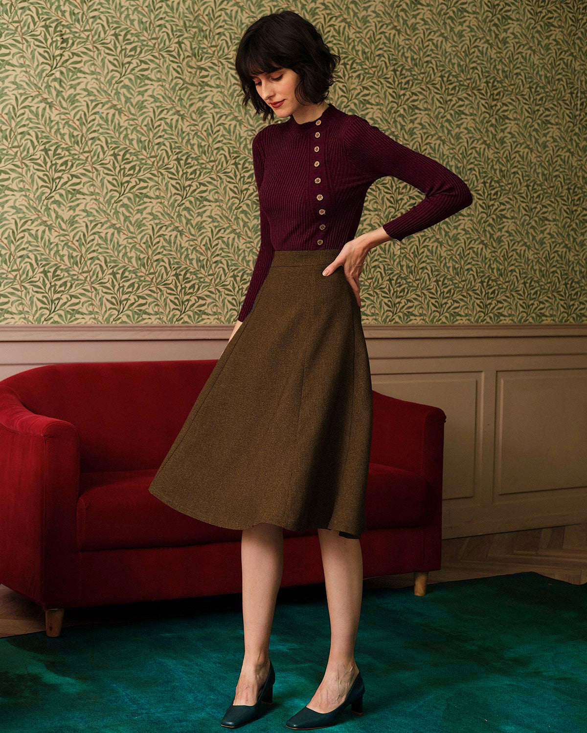 Women Knitted Polyester acrylic blended Sweaters Tops - RIHOAS