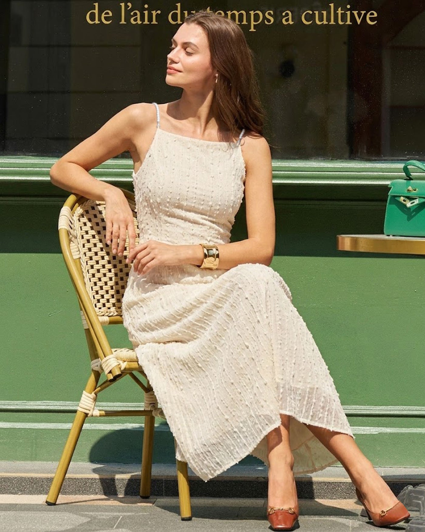 Rihoas Jacquard Textured Beaded Slip Midi Dress | Square Neck Pearl Trim for Wedding Guest, Graduation, Special Occasions, Beige / L Rihoas Jacquard Textured Beaded Slip Midi Dress | Square Neck Pearl Trim for Wedding Guest, Graduation, Special Occasions, Beige / L