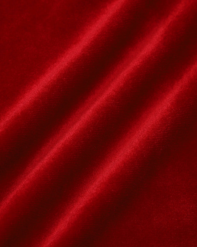 Women's Red Velvet Puffed Sleeve A-Line Mini Dress