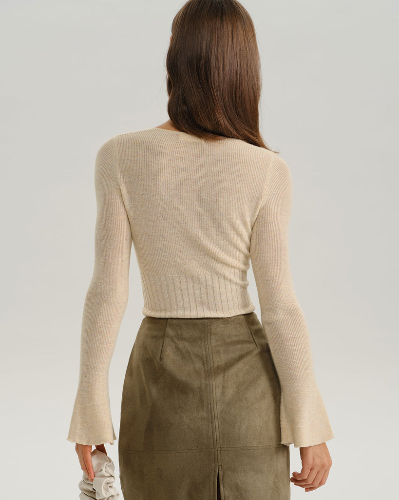 Women Knitted Polyester Knits Tops - RIHOAS