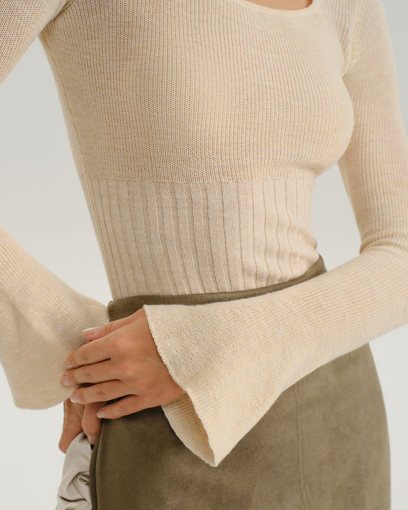 Women Knitted Polyester Knits Tops - RIHOAS