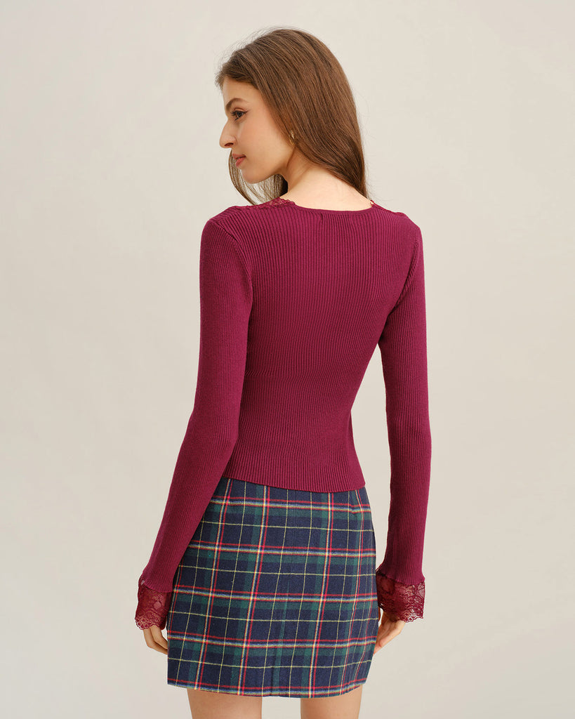 Women Knitted Polyester Knits Tops - RIHOAS