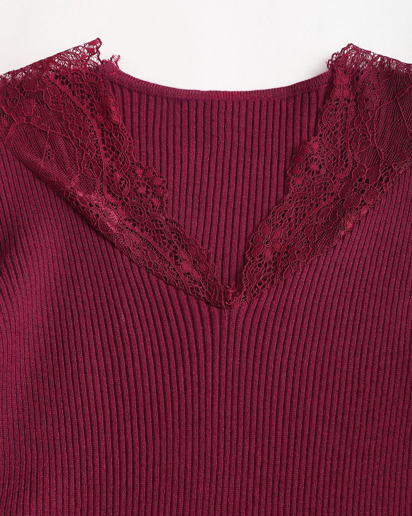 Women Knitted Polyester Knits Tops - RIHOAS