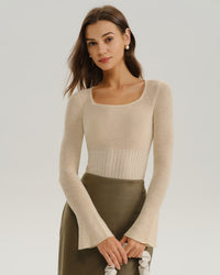 Women Knitted Polyester Knits Tops - RIHOAS