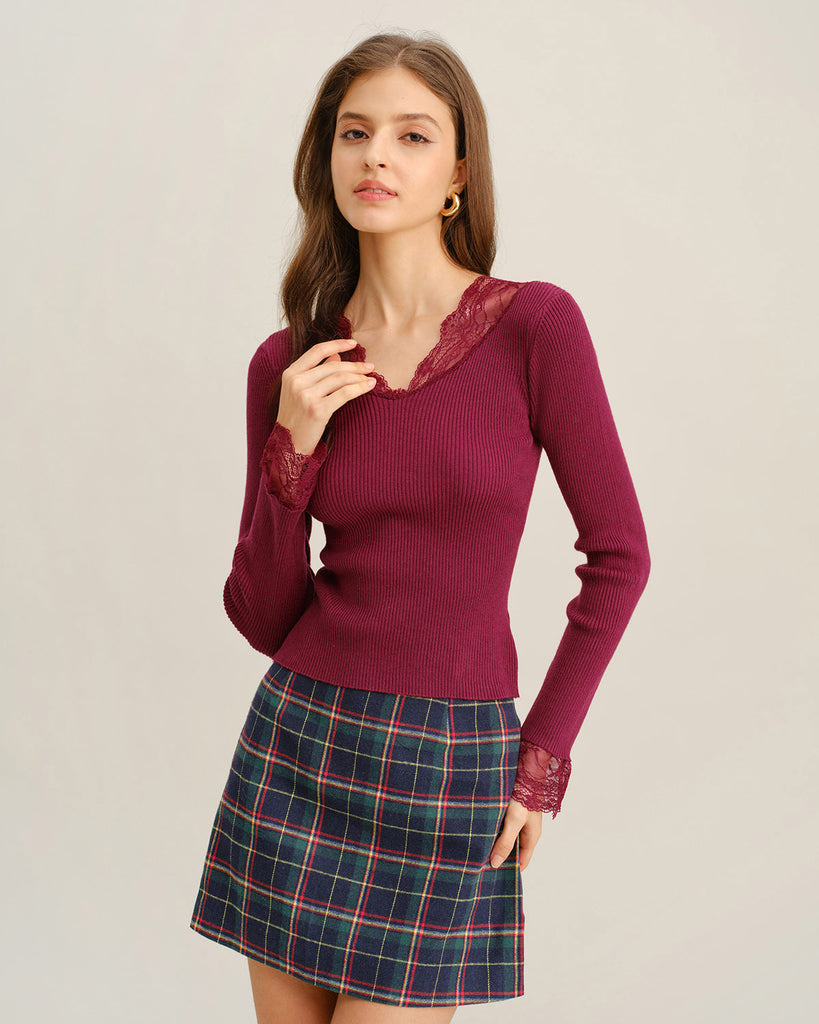 Women Knitted Polyester Knits Tops - RIHOAS