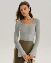 Women Knitted Polyester Knits Tops - RIHOAS