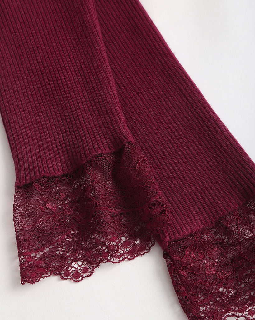 Women Knitted Polyester Knits Tops - RIHOAS