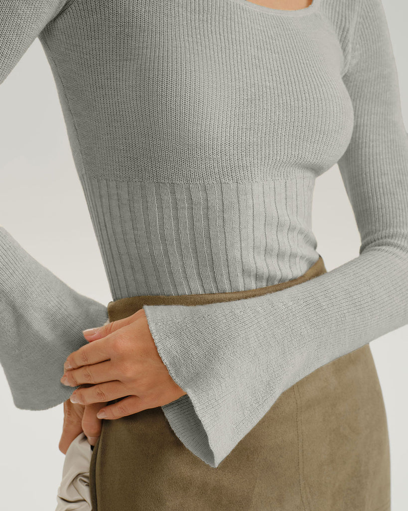 Women Knitted Polyester Knits Tops - RIHOAS